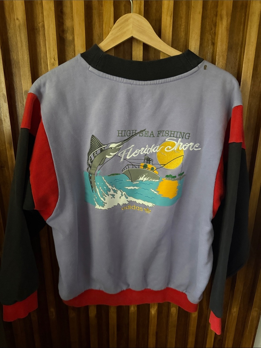 Adidas Originals Archive Purple Colorblock Crewneck Sweatshirt Retro 90s - Picture 2 of 13